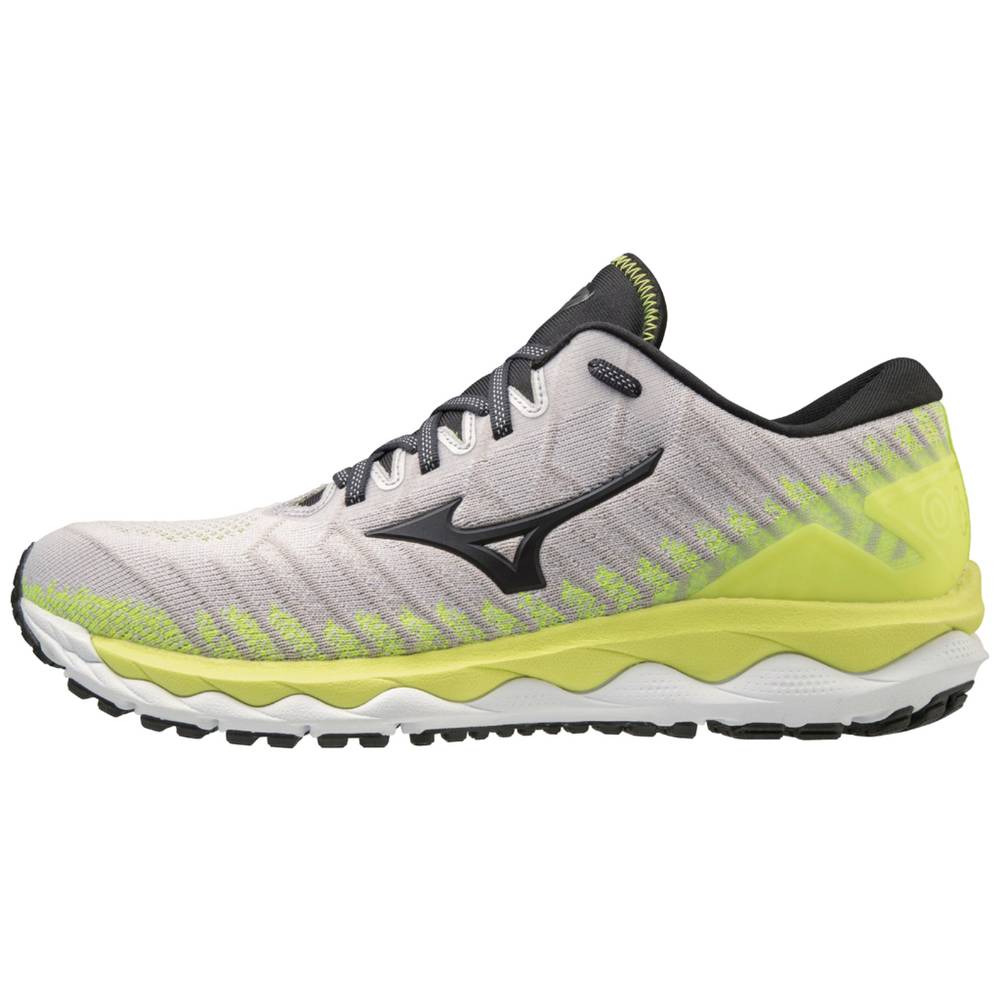 Panske Bezecke Topanky Mizuno Wave Sky 4 WAVEKNIT™ Biele/Žlté Vypredaj KSBU62987